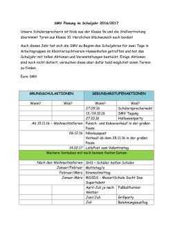 SMV Planung SJ 2016/2017 - Mozartschule Hussenhofen
