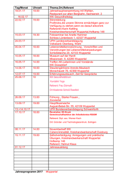 Jahresprogramm 2017 - UFH