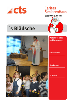 Hauszeitung Dezember 2016 und Januar 2017