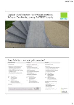 Digitale Transformation &ndash; den Wandel gestalten Referent: Tino