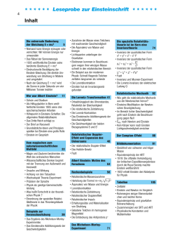 Inhalt * * * * * * Leseprobe zur Einsteinschrift - Studien