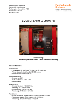 emco linearmill lm600 hd - Fachhochschule Dortmund
