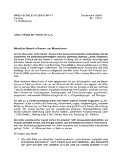 Gro&szlig;e Anfrage der Fraktion der CDU