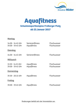 Aquafitness Schwimmhalle Freiberger Platz 2017