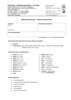 Anforderung Molekularpathologie - Institut für Pathologie und