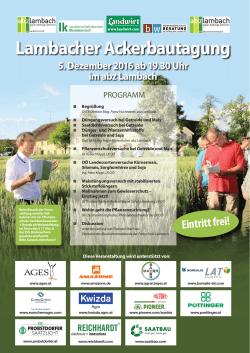 Einladung zur Ackerbautagung in Lambach