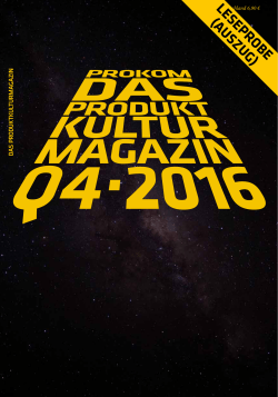 Aktuelle Ausgabe - Produktkulturmagazin