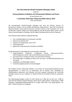 ein Kommunikations-Praktikum mit Schwerpunkt Website und Presse