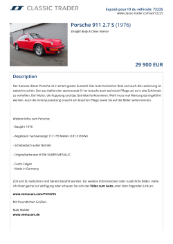 Porsche 911 2.7 S (1976) 29 900 EUR