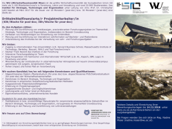 Drittelmittelfinanzierte/r Projektmitarbeiter/in