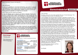 Dezember 2016 - Gemeinde in der Konkordia