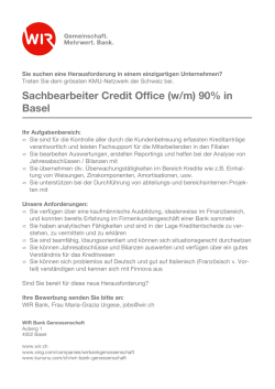 Sachbearbeiter Credit Office (w/m) 90% in Basel (PDF
