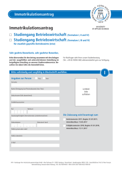 Immatrikulationsantrag - Hamburger Fern