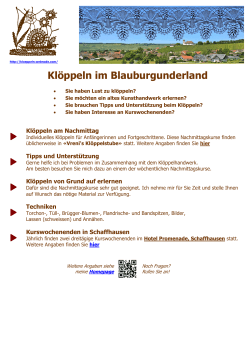 Klöppeln im Blauburgunderland - VSS-FDS