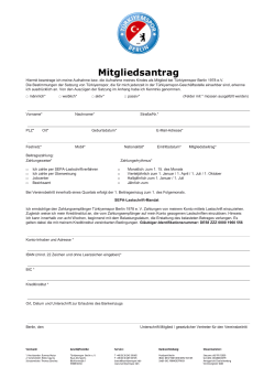 Mitgliedsantrag - Türkiyemspor Berlin 1978 eV