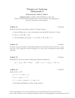 Blatt 6 - Abteilung für Mathematische Stochastik