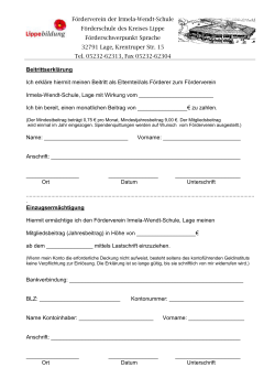 Förderverein Beitrittserklärung - Irmela - Wendt