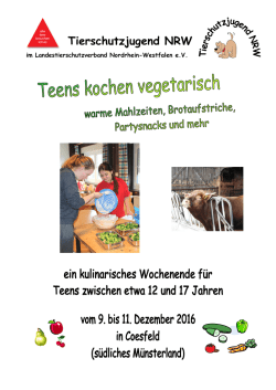 Infoflyer Teens kochen vegetarisch 2016