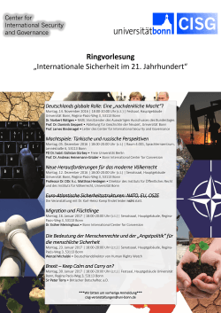 Ringvorlesung „Internationale Sicherheit im 21 - CISG-Bonn