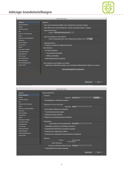 InDesign Grundeinstellungen