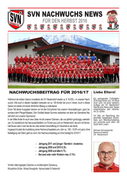 svn nachwuchs news - SV Moser Bau Niederndorf