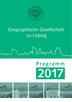 Programm - Geographische Gesellschaft zu Leipzig