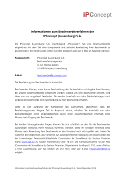 Informationen zum Beschwerdeverfahren der IPConcept