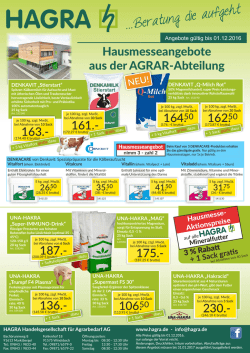 Hausmesseangebote aus der AGRAR-Abteilung 163.