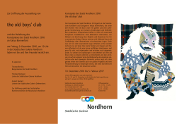 the old boys` club - Städtische Galerie Nordhorn
