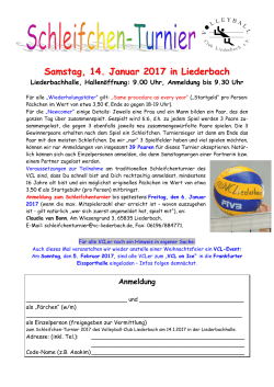 Samstag, 14. Januar 2017 in Liederbach