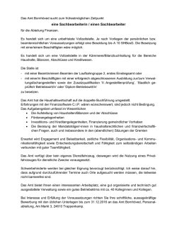 eine Sachbearbeiterin / einen Sachbearbeiter