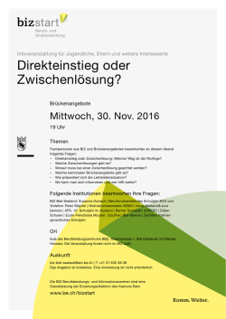 Direkteinstieg oder Zwischenl&ouml;sung?