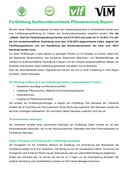 Rundbrief - Verband für landwirtschaftliche Fachbildung in Bayern eV