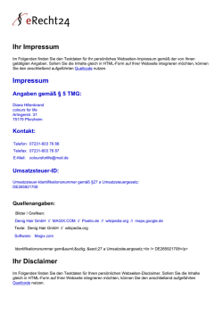 Ihr Impressum - Coloursforlife.de
