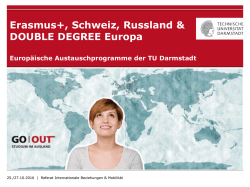 Go Out Erasmus +/ Double Degree - Technische Universit&auml;t Darmstadt