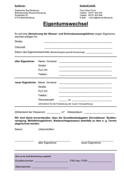 Eigentumswechsel - Stadt Bad Berleburg
