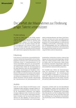 Die Vielfalt der Massnahmen zur F&ouml;rderung junger Talente