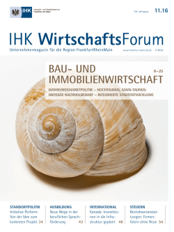 IHK WirtschaftsForum 11.16 - IHK Frankfurt am Main