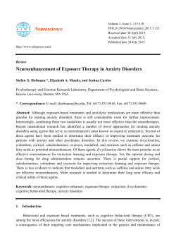 Neuroenhancement of Exposure Therapy in Anxiety Disorders (PDF