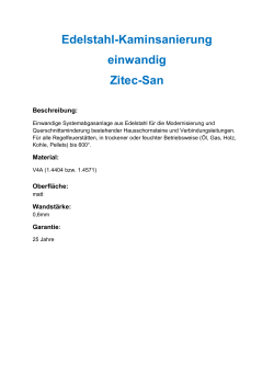 Edelstahl-Kaminsanierung einwandig Zitec-San - ZITEC