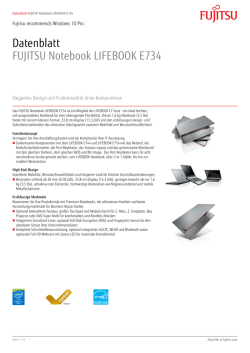 Datenblatt FUJITSU Notebook LIFEBOOK E734