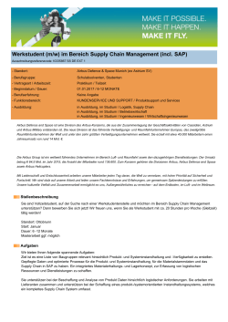 Werkstudent (m/w) im Bereich Supply Chain Management (incl. SAP)