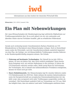 Ein Plan mit Nebenwirkungen