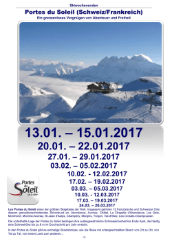 jedes Wochenende ab 13.01. - 15.01.2017 bis 24.03 - SE