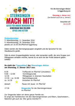 Informationen zur Sternsingeraktion 2017