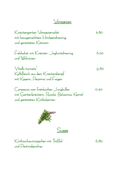 Speisekarte Herbst als PDF Datei - Das Restaurant Kräutergarten
