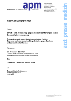 Presseunterlage - Österreichische Ärztekammer