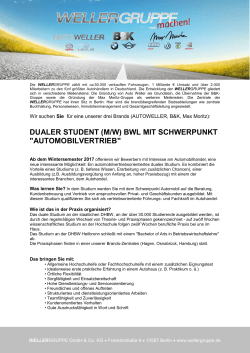 dualer student (m/w) bwl mit schwerpunkt