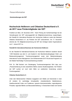 Hochschule Heilbronn und Cittaslow Deutschland