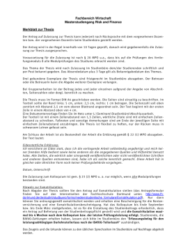 Informationen zur Abschlussarbeit
